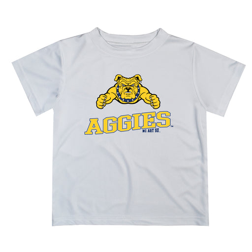 North Carolina A&T Aggies Vive La Fete State Map White Short Sleeve Tee Shirt