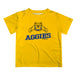 North Carolina A&T Aggies Vive La Fete State Map Gold Short Sleeve Tee Shirt