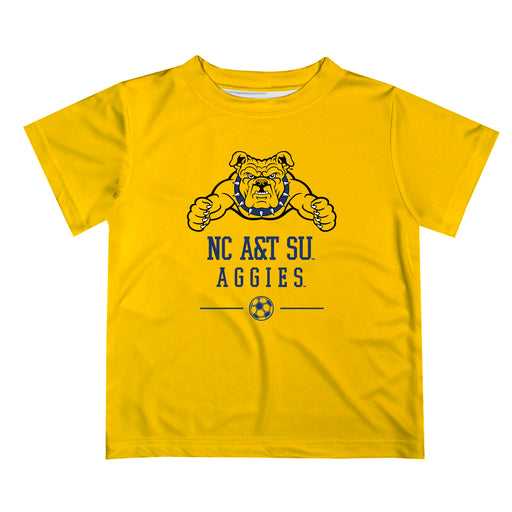 North Carolina A&T Aggies Vive La Fete Soccer V1 Gold Short Sleeve Tee Shirt