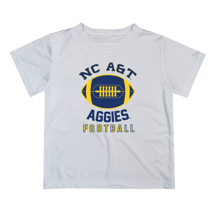 North Carolina A&T Aggies Vive La Fete Football V2 White Short Sleeve Tee Shirt