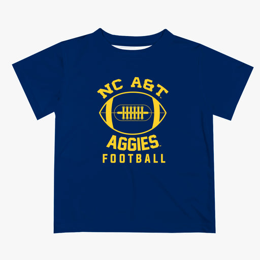 North Carolina A&T Aggies Vive La Fete Football V2 Blue Short Sleeve Tee Shirt