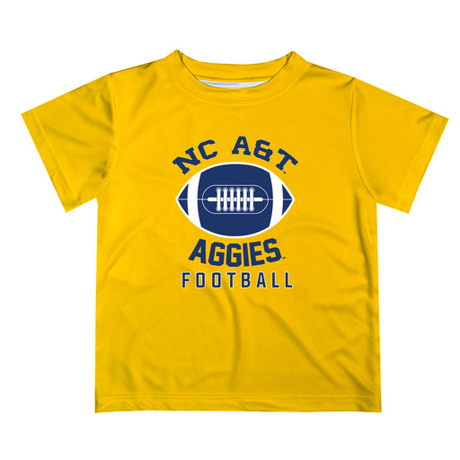 North Carolina A&T Aggies Vive La Fete Football V2 Gold Short Sleeve Tee Shirt