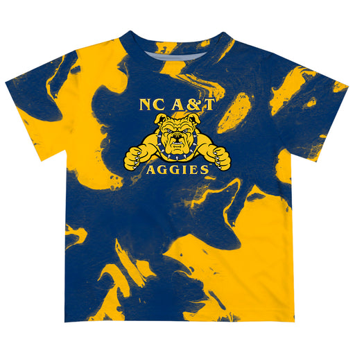 North Carolina A&T Aggies Vive La Fete Marble Boys Game Day Blue Short Sleeve Tee