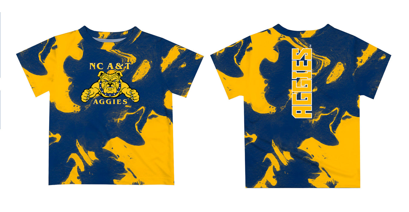 North Carolina A&T Aggies Vive La Fete Marble Boys Game Day Blue Short Sleeve Tee - Vive La Fête - Online Apparel Store