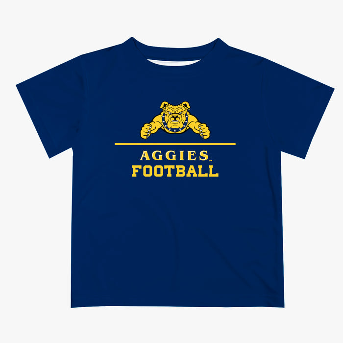 North Carolina A&T Aggies Vive La Fete Football V1 Blue Short Sleeve Tee Shirt