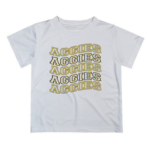 North Carolina A&T Aggies Vive La Fete  White Art V1 Short Sleeve Tee Shirt