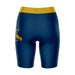 North Carolina A&T Aggies Vive La Fete Game Day Logo on Thigh and Waistband Blue and Gold Women Bike Short 9 Inseam - Vive La Fête - Online Apparel Store