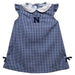 US Naval Academy Midshipmen Embroidered Navy Gingham A Line Dress