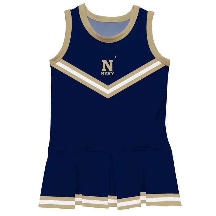 US Naval Academy Midshipmen Vive La Fete Game Day Navy Sleeveless Cheerleader Dress
