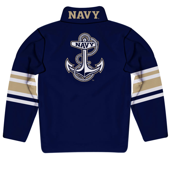 US Naval Academy Midshipmen Vive La Fete Game Day Gold Quarter Zip Pullover Stripes on Sleeves - Vive La Fête - Online Apparel Store