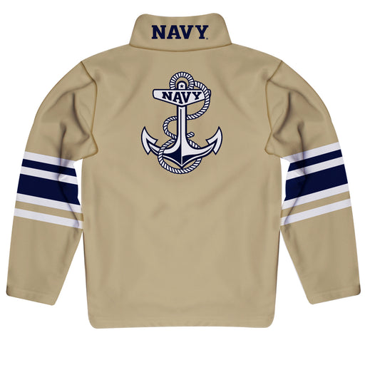 US Naval Academy Midshipmen Vive La Fete Game Day Gold Quarter Zip Pullover Stripes on Sleeves - Vive La Fête - Online Apparel Store