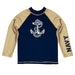 US Naval Academy Midshipmen Vive La Fete Navy and Gold Long Sleeve Raglan Rashguard