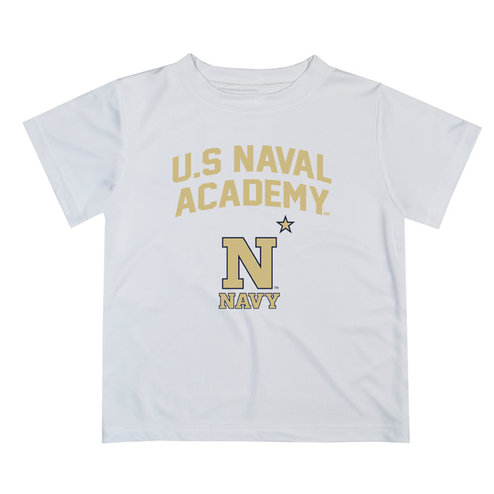 US Naval Academy Midshipmen Vive La Fete Boys Game Day V2 White Short Sleeve Tee Shirt