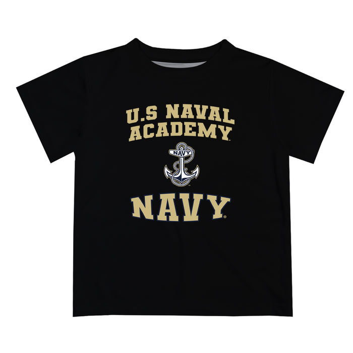 US Naval Academy Midshipmen Vive La Fete Boys Game Day V3 Black Short Sleeve Tee Shirt