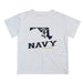 US Naval Academy Midshipmen Vive La Fete State Map White Short Sleeve Tee Shirt