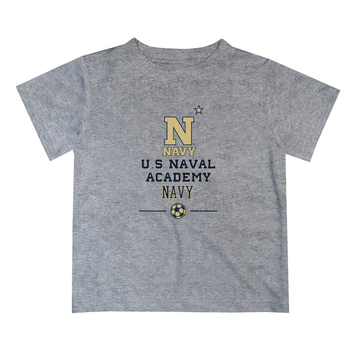 US Naval Academy Midshipmen Vive La Fete Soccer V1 Heather Gray Short Sleeve Tee Shirt