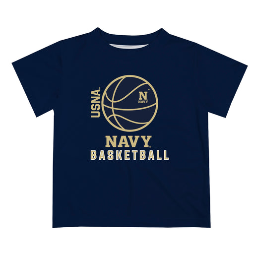 US Naval Academy Midshipmen Vive La Fete Basketball V1 Navy Short Sleeve Tee Shirt