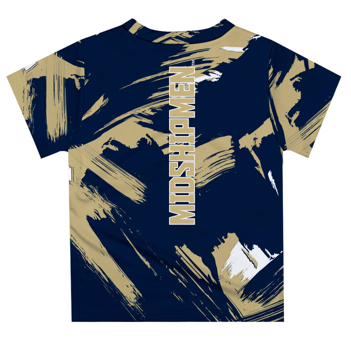 US Naval Academy Midshipmen Vive La Fete Boys Game Day Navy Short Sleeve Tee Paint Brush - Vive La Fête - Online Apparel Store