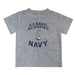 US Naval Academy Midshipmen Vive La Fete Boys Game Day V1 Heather Gray Short Sleeve Tee Shirt