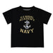 US Naval Academy Midshipmen Vive La Fete Boys Game Day V1 Black Short Sleeve Tee Shirt