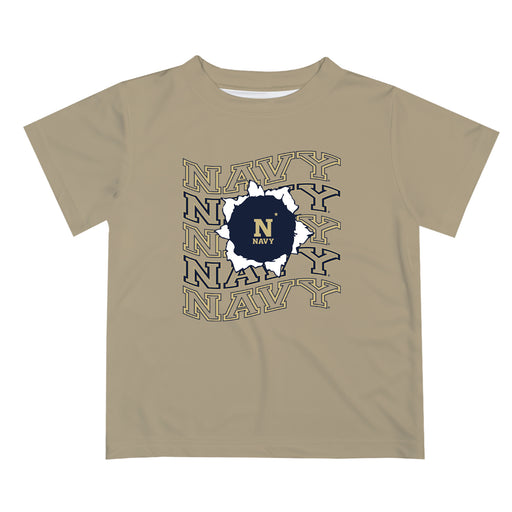 US Naval Academy Midshipmen Vive La Fete  Gold Art V1 Short Sleeve Tee Shirt