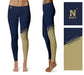 US Naval Naval Academy Midshipmen Vive La Fete Game Day Collegiate Leg Color Block Women Navy Gold Yoga Leggings - Vive La Fête - Online Apparel Store