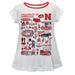 University of Nebraska Huskers Hand Sketched Vive La Fete Impressions Artwork White Short Sleeve Top