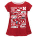 University of Nebraska Huskers Hand Sketched Vive La Fete Impressions Artwork Red Short Sleeve Top