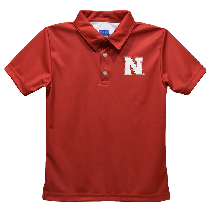 University of Nebraska Huskers Embroidered Red Short Sleeve Polo Box Shirt