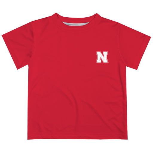 University of Nebraska Huskers Hand Sketched Vive La Fete Impressions Artwork Boys Red Short Sleeve Tee Shirt