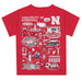 University of Nebraska Huskers Hand Sketched Vive La Fete Impressions Artwork Boys Red Short Sleeve Tee Shirt - Vive La Fête - Online Apparel Store