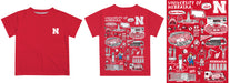 University of Nebraska Huskers Hand Sketched Vive La Fete Impressions Artwork Boys Red Short Sleeve Tee Shirt - Vive La Fête - Online Apparel Store