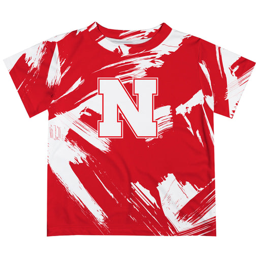 University of Nebraska Huskers Vive La Fete Boys Game Day Red Short Sleeve Tee Paint Brush