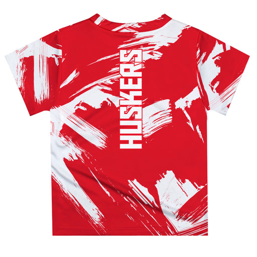 University of Nebraska Huskers Vive La Fete Boys Game Day Red Short Sleeve Tee Paint Brush - Vive La Fête - Online Apparel Store