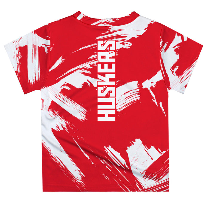 University of Nebraska Huskers Vive La Fete Boys Game Day Red Short Sleeve Tee Paint Brush - Vive La Fête - Online Apparel Store