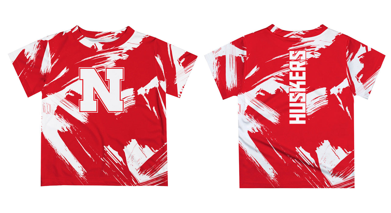 University of Nebraska Huskers Vive La Fete Boys Game Day Red Short Sleeve Tee Paint Brush - Vive La Fête - Online Apparel Store