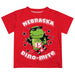 University of Nebraska Huskers Vive La Fete Dino-Mite Boys Game Day Red Short Sleeve Tee