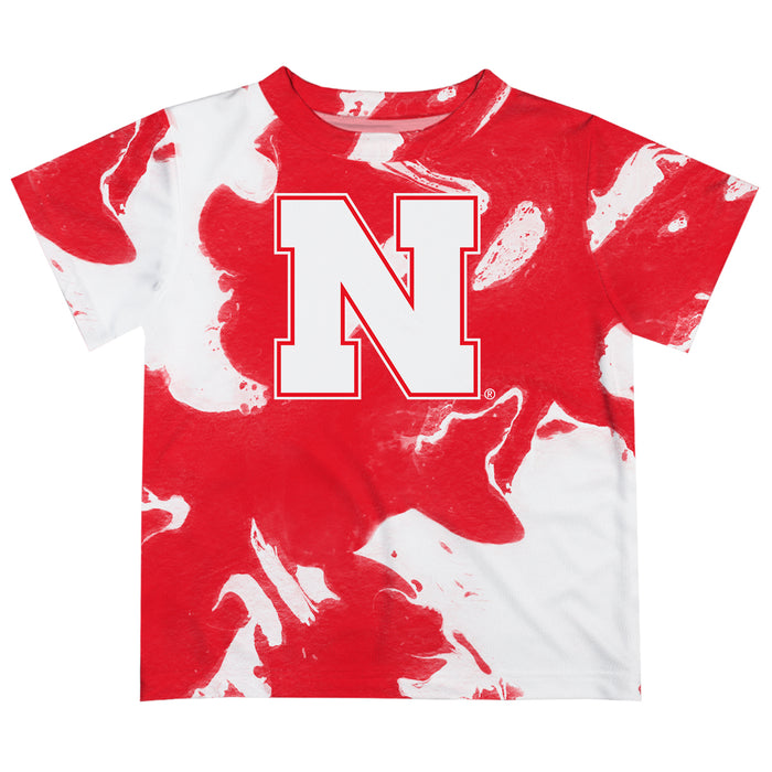 University of Nebraska Huskers Vive La Fete Marble Boys Game Day Red Short Sleeve Tee
