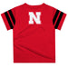 University of Nebraska Huskers Vive La Fete Boys Game Day Red Short Sleeve Tee with Stripes on Sleeves - Vive La Fête - Online Apparel Store