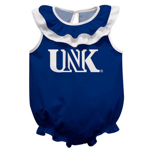 Nebraska-Kearney Lopers UNK Blue Sleeveless Ruffle Onesie Logo Bodysuit by Vive La Fete