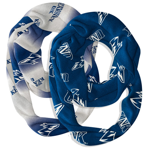 Nebraska-Kearney Lopers Vive La Fete All Over Logo Collegiate Women Set of 2 Light Weight Ultra Soft Infinity Scarfs