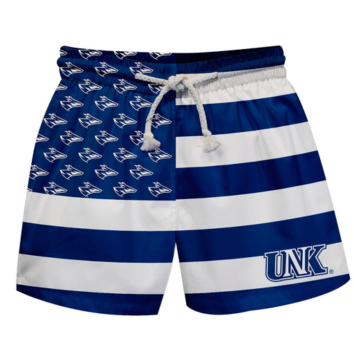 Nebraska-Kearney Lopers Vive La Fete Game Day Blue White Flag Swimtrunks V1