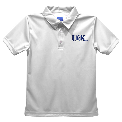 Nebraska-Kearney Lopers UNK Embroidered White Short Sleeve Polo Box Shirt