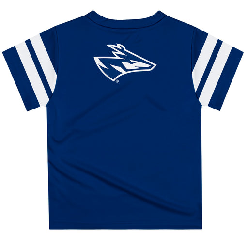 Nebraska-Kearney Lopers Vive La Fete Boys Game Day Blue Short Sleeve Tee with Stripes on Sleeves - Vive La Fête - Online Apparel Store
