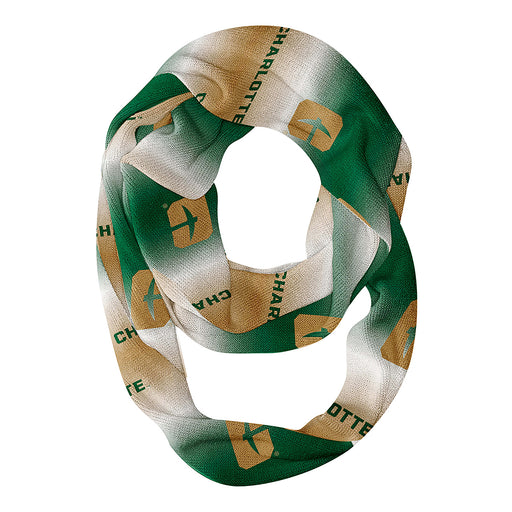 UNC Charlotte 49ers Vive La Fete All Over Logo Game Day Collegiate Women Ultra Soft Knit Infinity Scarf