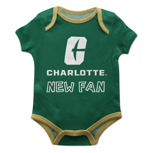 UNC Charlotte 49ers Vive La Fete Infant Green Short Sleeve Onesie New Fan Logo and Mascot Bodysuit