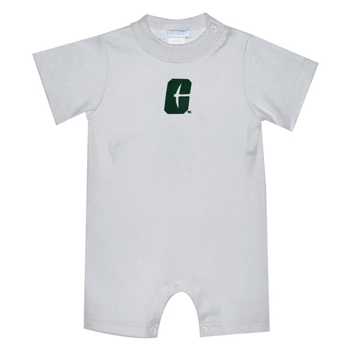 UNC University of North Carolina at Charlotte 49ers Embroidered White Knit Short Sleeve Boys Romper
