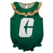 UNC Charlotte 49ers Green Sleeveless Ruffle Onesie Logo Bodysuit
