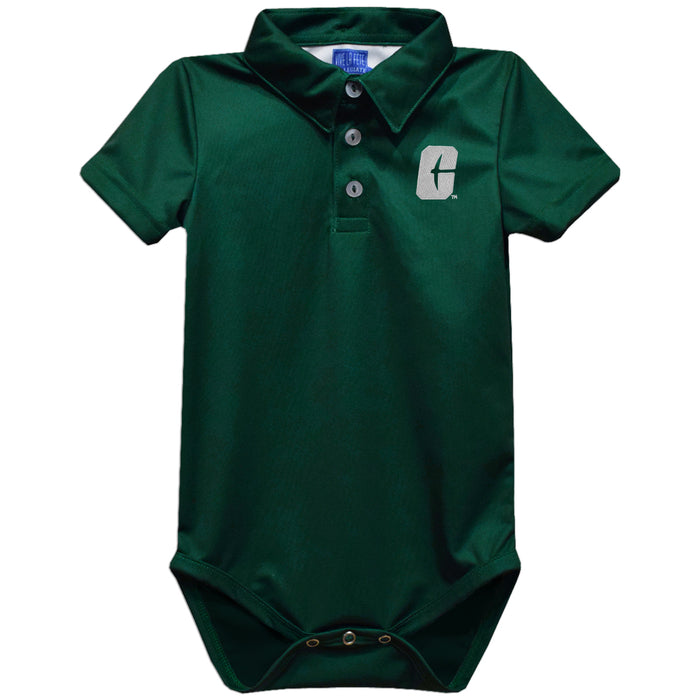 UNC University of North Carolina at Charlotte 49ers Embroidered Hunter Green Solid Knit Polo Onesie