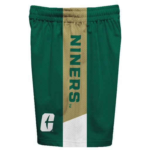 UNC Charlotte 49ers Vive La Fete Game Day Green Stripes Boys Solid Gold Athletic Mesh Short - Vive La Fête - Online Apparel Store
